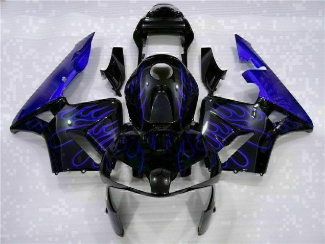 Carene Moto CBR 600 RR 2003-2004 - Nero con Blu Fiamma Carene Moto CBR 600 RR 2003-2004 - Nero con Blu Fiamma