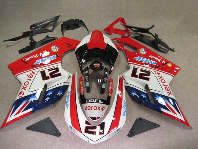 Carene Moto Ducati 1098 2007-2014 - Rosso Bianco Breil Xerox 21 Carene Moto Ducati 1098 2007-2014 - Rosso Bianco Breil Xerox 21