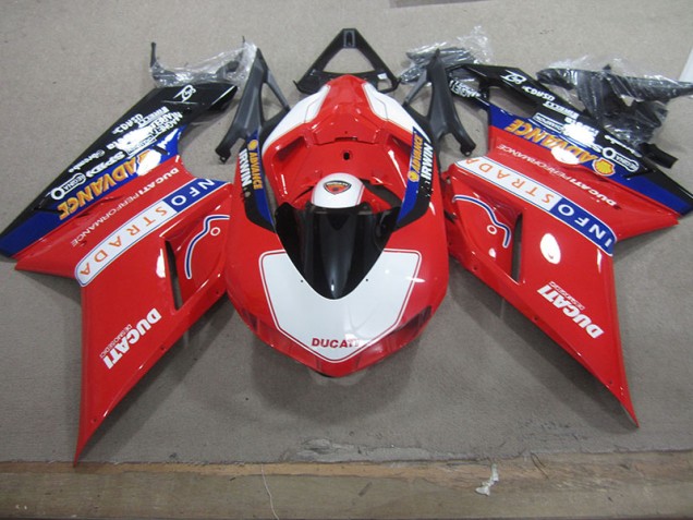 Carene Moto Ducati 1098 2007-2014 - Rosso Bianco Info Strada Carene Moto Ducati 1098 2007-2014 - Rosso Bianco Info Strada
