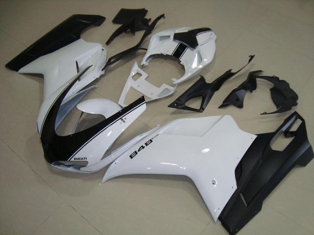 Carene Moto Ducati 848 1098 1198 2007-2014 - Bianco Nero Opaco Carene Moto Ducati 848 1098 1198 2007-2014 - Bianco Nero Opaco