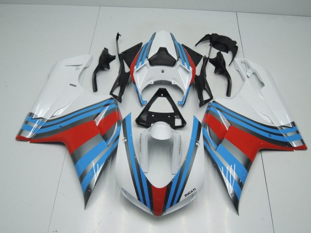 Carene Moto Ducati 848 1098 1198 2007-2014 - Blu Bianco Rosso Carene Moto Ducati 848 1098 1198 2007-2014 - Blu Bianco Rosso
