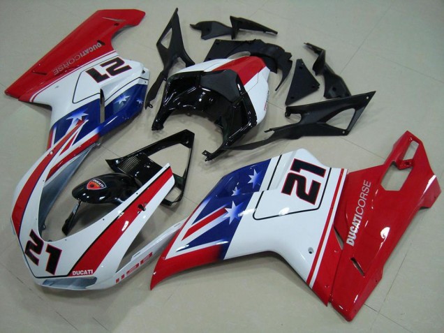 Carene Moto Ducati 848 1098 1198 2007-2014 - Nero Bianco Rosso 21 Carene Moto Ducati 848 1098 1198 2007-2014 - Nero Bianco Rosso 21