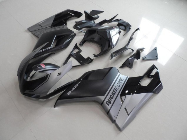 Carene Moto Ducati 848 1098 1198 2007-2014 - Nero Opaco Argento Stile OEM Carene Moto Ducati 848 1098 1198 2007-2014 - Nero Opaco Argento Stile OEM