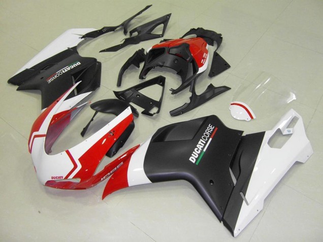 Carene Moto Ducati 848 1098 1198 2007-2014 - Nero Opaco Bianco Rosso Carene Moto Ducati 848 1098 1198 2007-2014 - Nero Opaco Bianco Rosso