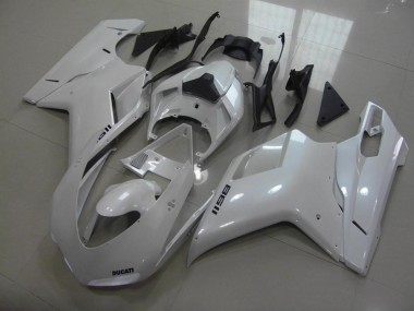 Carene Moto Ducati 848 1098 1198 2007-2014 - Pear Bianco Nero Decalcomanie