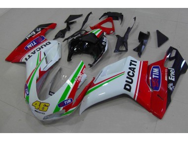 Carene Moto Ducati 848 1098 1198 2007-2014 - Rosso Bianco Giallo 46