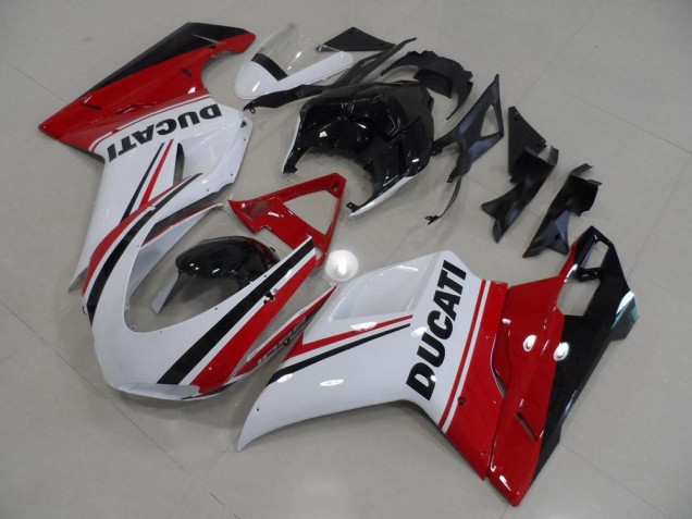 Carene Moto Ducati 848 1098 1198 2007-2014 - Rosso Bianco Nero Carene Moto Ducati 848 1098 1198 2007-2014 - Rosso Bianco Nero