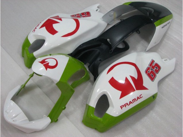 Carene Moto Ducati Monster 696 2008-2012 - Bianco Rosso PRAMAC 65 Carene Moto Ducati Monster 696 2008-2012 - Bianco Rosso PRAMAC 65