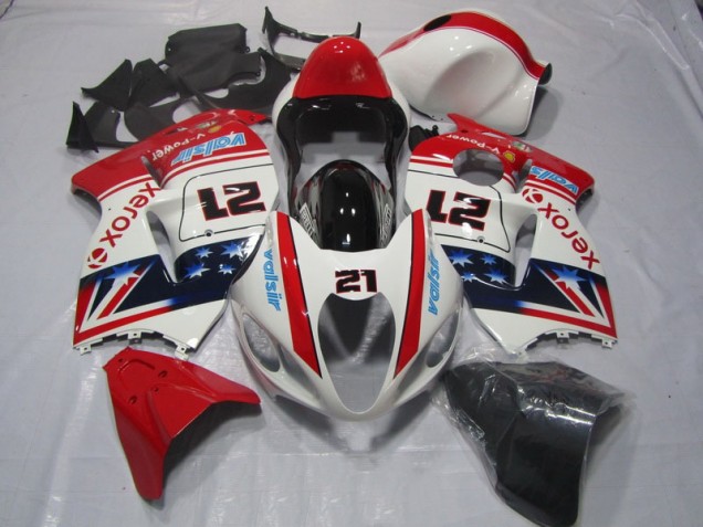 Carene Moto GSXR 1300 Hayabusa 1996-2007 - Bianco Rosso Xerox 21 Carene Moto GSXR 1300 Hayabusa 1996-2007 - Bianco Rosso Xerox 21