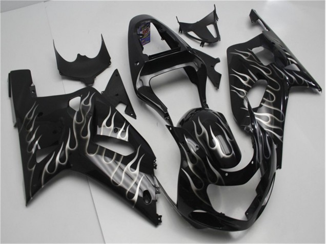 Carene Moto GSXR 600 / 750 K1 K2 K3 2001-2003 - Nero Bianco Fiamma Carene Moto GSXR 600 / 750 K1 K2 K3 2001-2003 - Nero Bianco Fiamma