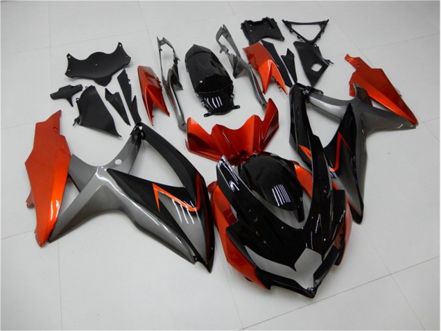 Carene Moto GSXR 600 / 750 K8 2008-2010 - Nero Arancia Grigio Carene Moto GSXR 600 / 750 K8 2008-2010 - Nero Arancia Grigio