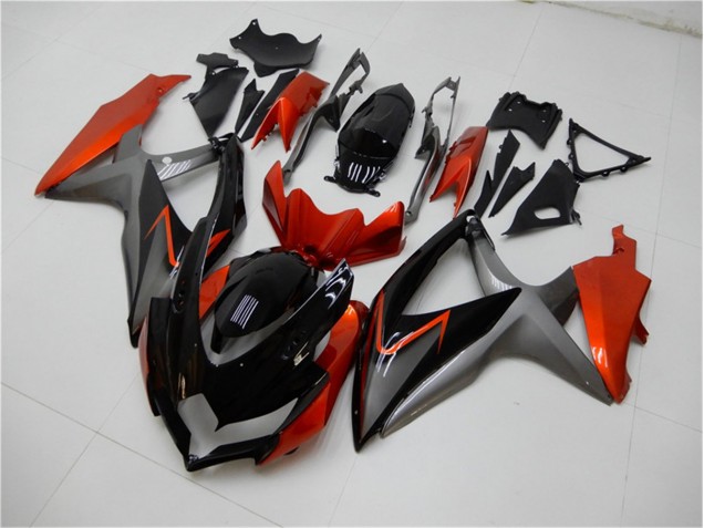 Carene Moto GSXR 600 / 750 K8 2008-2010 - Nero Arancia Grigio Carene Moto GSXR 600 / 750 K8 2008-2010 - Nero Arancia Grigio