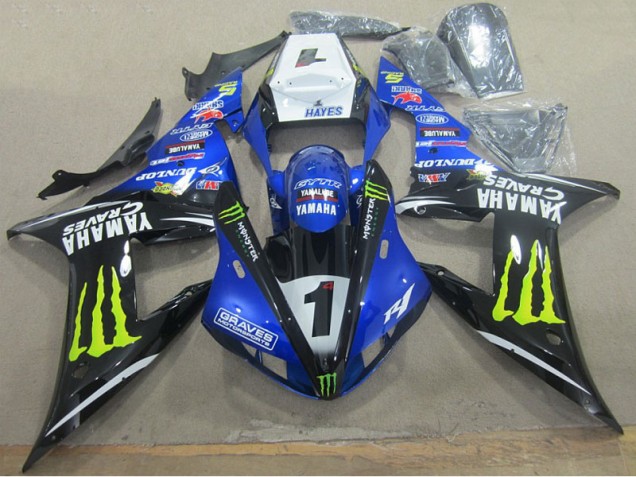 Carene Moto R1 2002-2003 - Blu Nero Graves 1 Carene Moto R1 2002-2003 - Blu Nero Graves 1