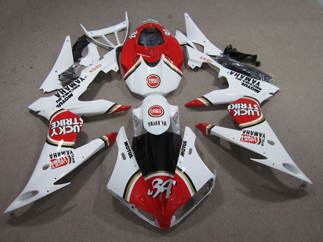 Carene Moto R1 2004-2006 - Rosso Bianco Lucky Strike Carene Moto R1 2004-2006 - Rosso Bianco Lucky Strike