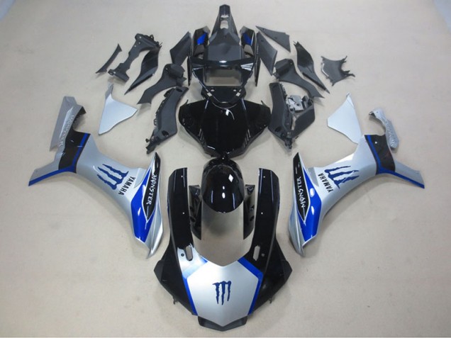 Carene Moto R1 2015-2019 - Argento Nero Blu Monster Carene Moto R1 2015-2019 - Argento Nero Blu Monster
