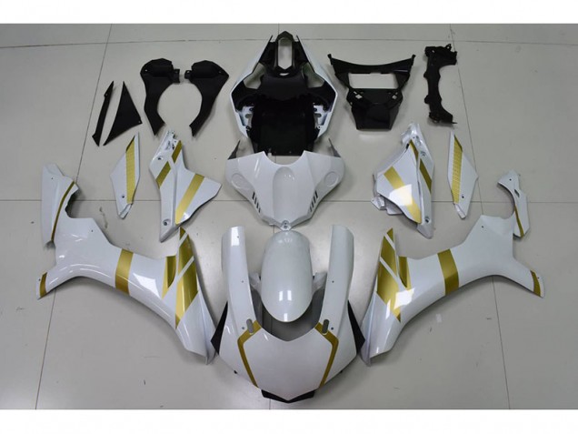Carene Moto R1 2015-2019 - Bianco con Oro Decal Carene Moto R1 2015-2019 - Bianco con Oro Decal