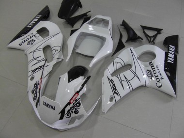 Carene Moto R6 1998-2002 - Bianco Nero Corona