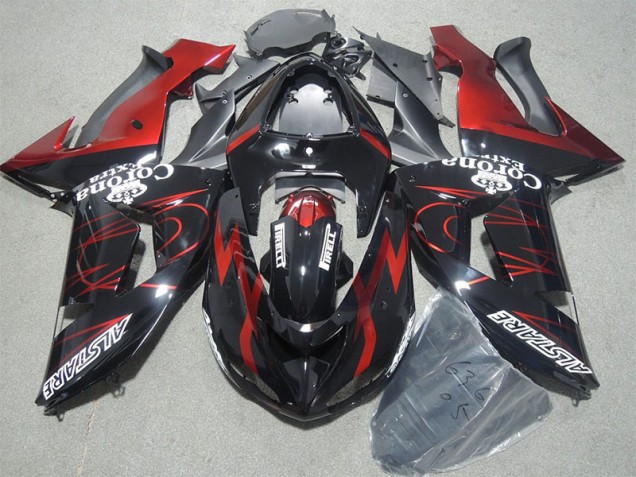 Carene Moto ZX10R 2006-2007 - Nero Rosso Corona Extra Carene Moto ZX10R 2006-2007 - Nero Rosso Corona Extra