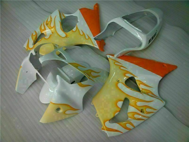 Carene Moto ZX6R 2000-2002 - Bianco Giallo Fiamma Carene Moto ZX6R 2000-2002 - Bianco Giallo Fiamma