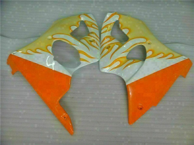 Carene Moto ZX6R 2000-2002 - Bianco Giallo Fiamma Carene Moto ZX6R 2000-2002 - Bianco Giallo Fiamma