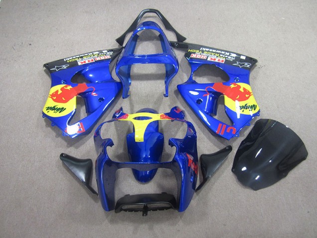 Carene Moto ZX6R 2000-2002 - Blu Red Bull Ninja