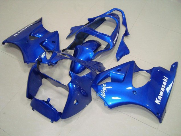 Carene Moto ZX6R 2000-2002 - Blu con Bianco Decalcomanie Carene Moto ZX6R 2000-2002 - Blu con Bianco Decalcomanie