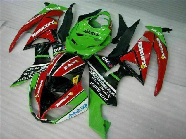 Carene Moto ZX6R 2009-2012 - Nero Rosso Verde Motocard Carene Moto ZX6R 2009-2012 - Nero Rosso Verde Motocard