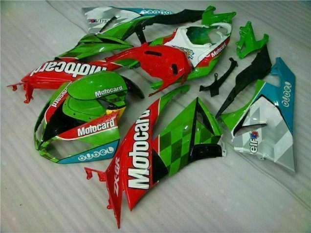 Carene Moto ZX6R 2009-2012 - Rosso Verde Motocard Carene Moto ZX6R 2009-2012 - Rosso Verde Motocard