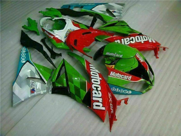 Carene Moto ZX6R 2009-2012 - Rosso Verde Motocard Carene Moto ZX6R 2009-2012 - Rosso Verde Motocard
