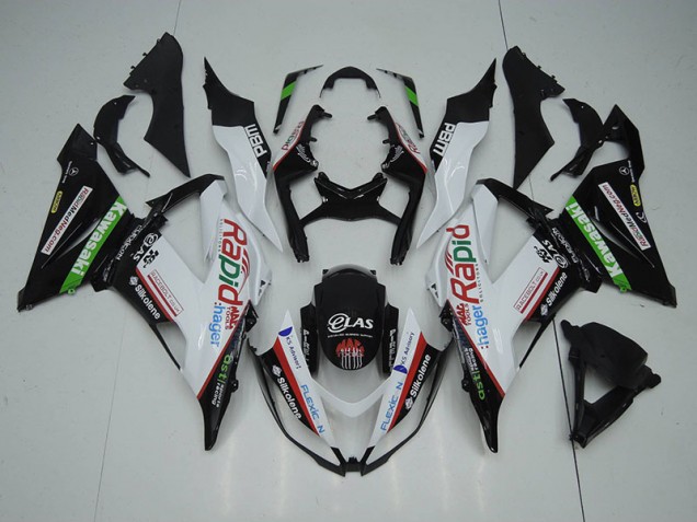 Carene Moto ZX6R 2013-2018 - Nero Bianco Rapid Hager Carene Moto ZX6R 2013-2018 - Nero Bianco Rapid Hager