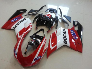 Kit Carenatura Moto Iniezione Ducati 848 1098 1198 2007-2014 - Rosso Bianco