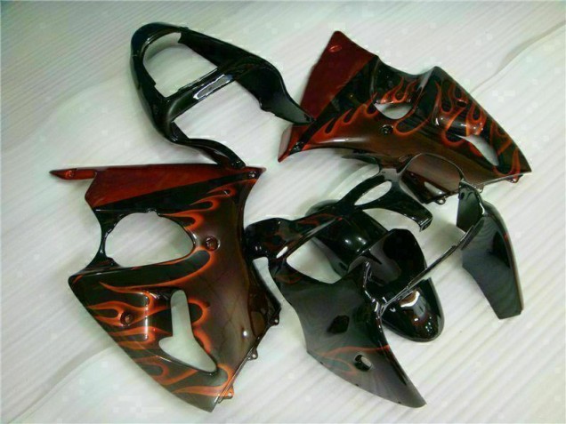Kit Carene Moto Completa ZX6R 2000-2002 - Nero Rosso Fiamma Kit Carene Moto Completa ZX6R 2000-2002 - Nero Rosso Fiamma