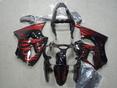 Kit Carene Moto ZX6R 2000-2002 - Nero Rosso Fiamma