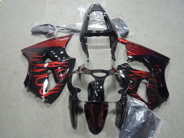 Kit Carene Moto ZX6R 2000-2002 - Nero Rosso Fiamma Kit Carene Moto ZX6R 2000-2002 - Nero Rosso Fiamma
